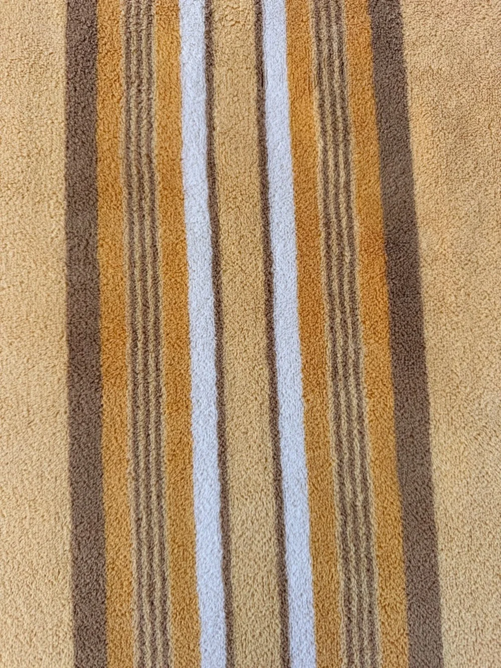 Restoration Hardware Striped Oversized Beach Towel Gold Brown Orange 36x65 GUC